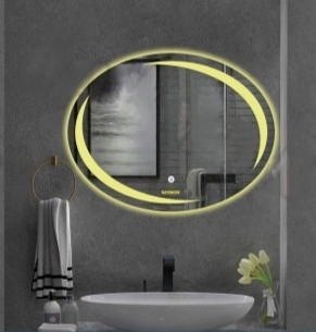 آیینه بک لایت لمسی بیضی