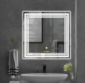 آیینه مربع بک لایت لمسی