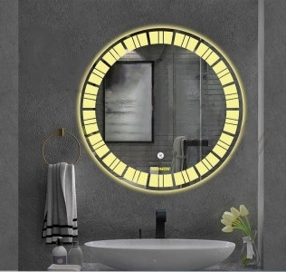 آیینه بک لایت گرد طرح دار