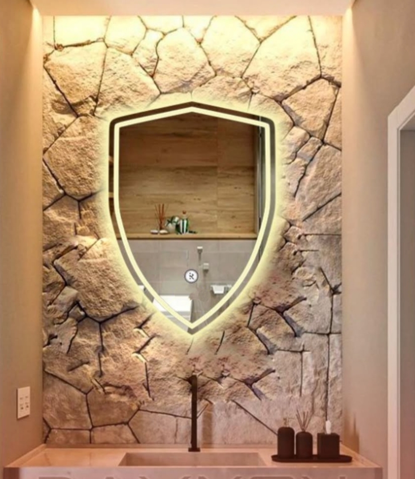 ایینه بک لایت چندضلعی و طرح دار