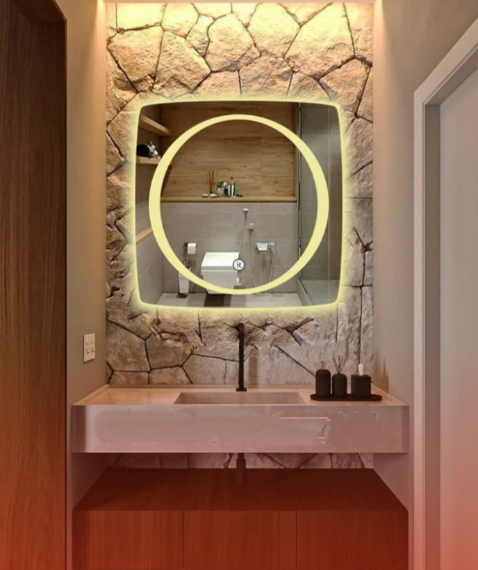 آیینه بک لایت مربع و طرح مربع